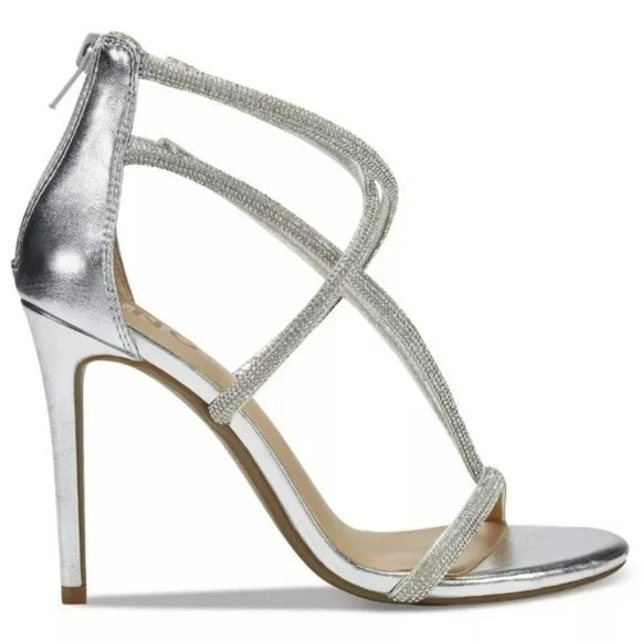 INC International Concepts Krista Strappy Dress Sandals Silver -8.5 - Picture 3 of 9